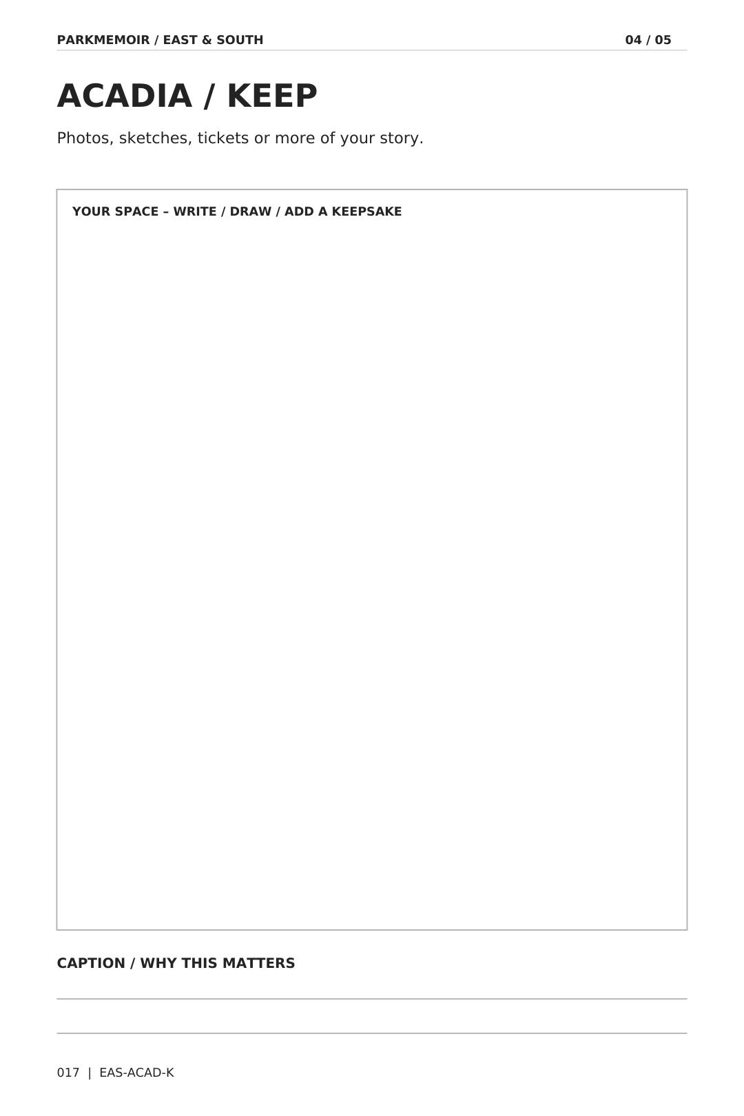 Acadia KEEP — original printed page